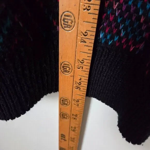 VINTAGE MULTICOLOR GEOMETRIC PATTERN CREW NECK PULLOVER SWEATER MEDIUM - Picture 13 of 13